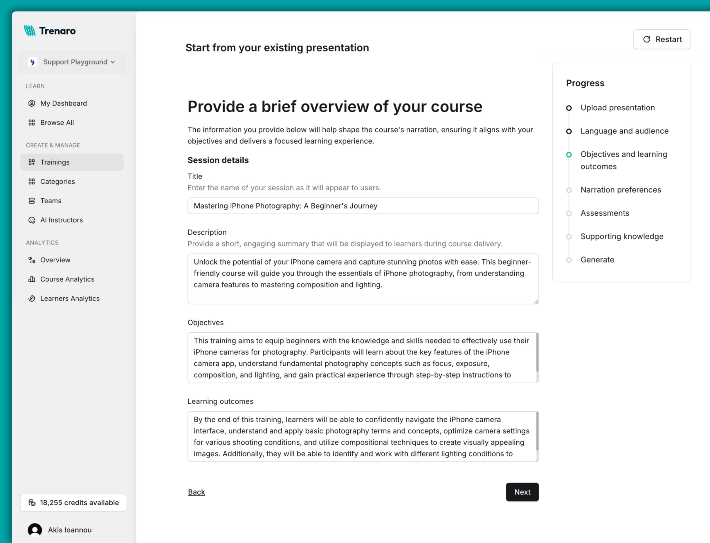 Documentation screenshot